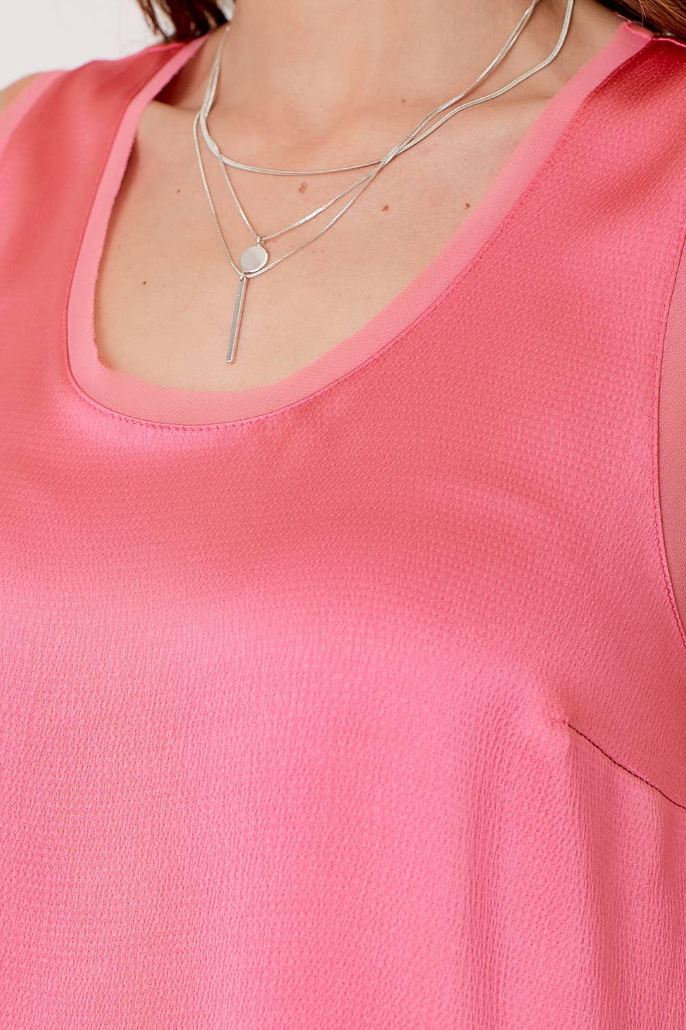 Salmon Satin Tank FINAL SALE