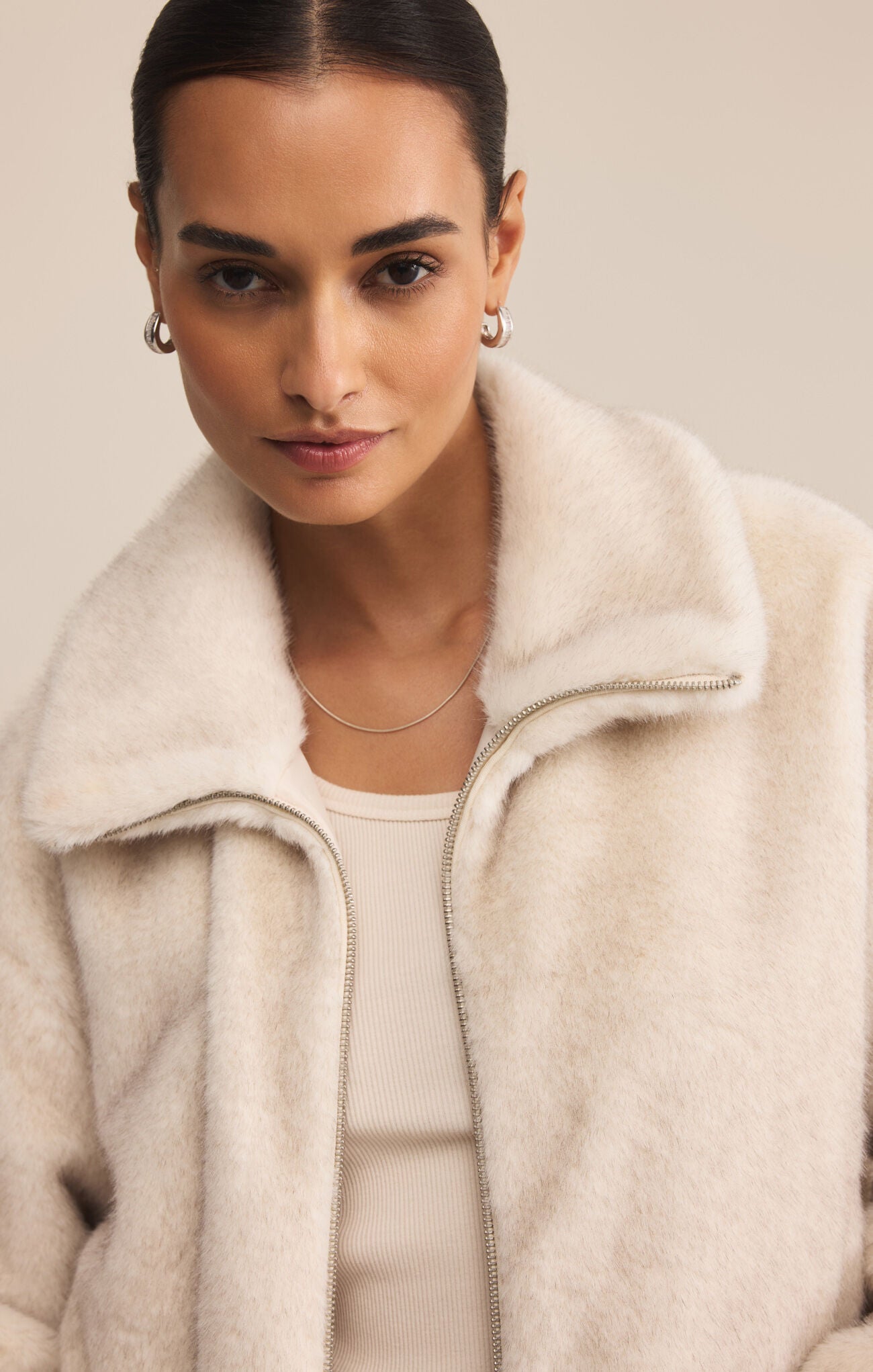 Amethyst faux fur jacket