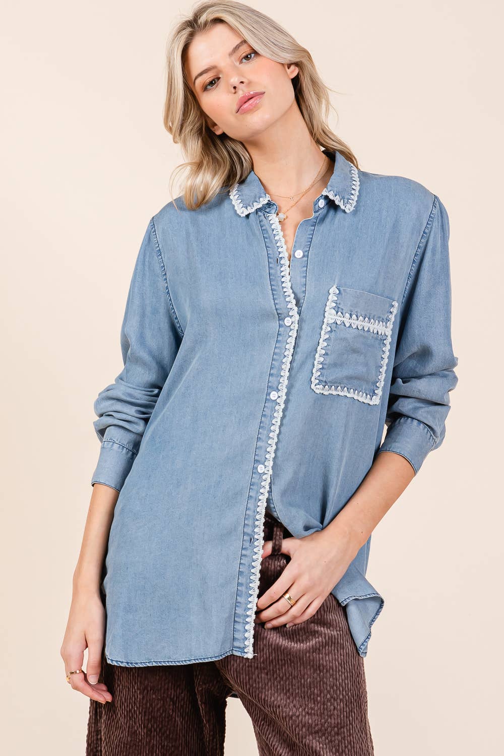 Long Sleeve Denim Shirt FINAL SALE