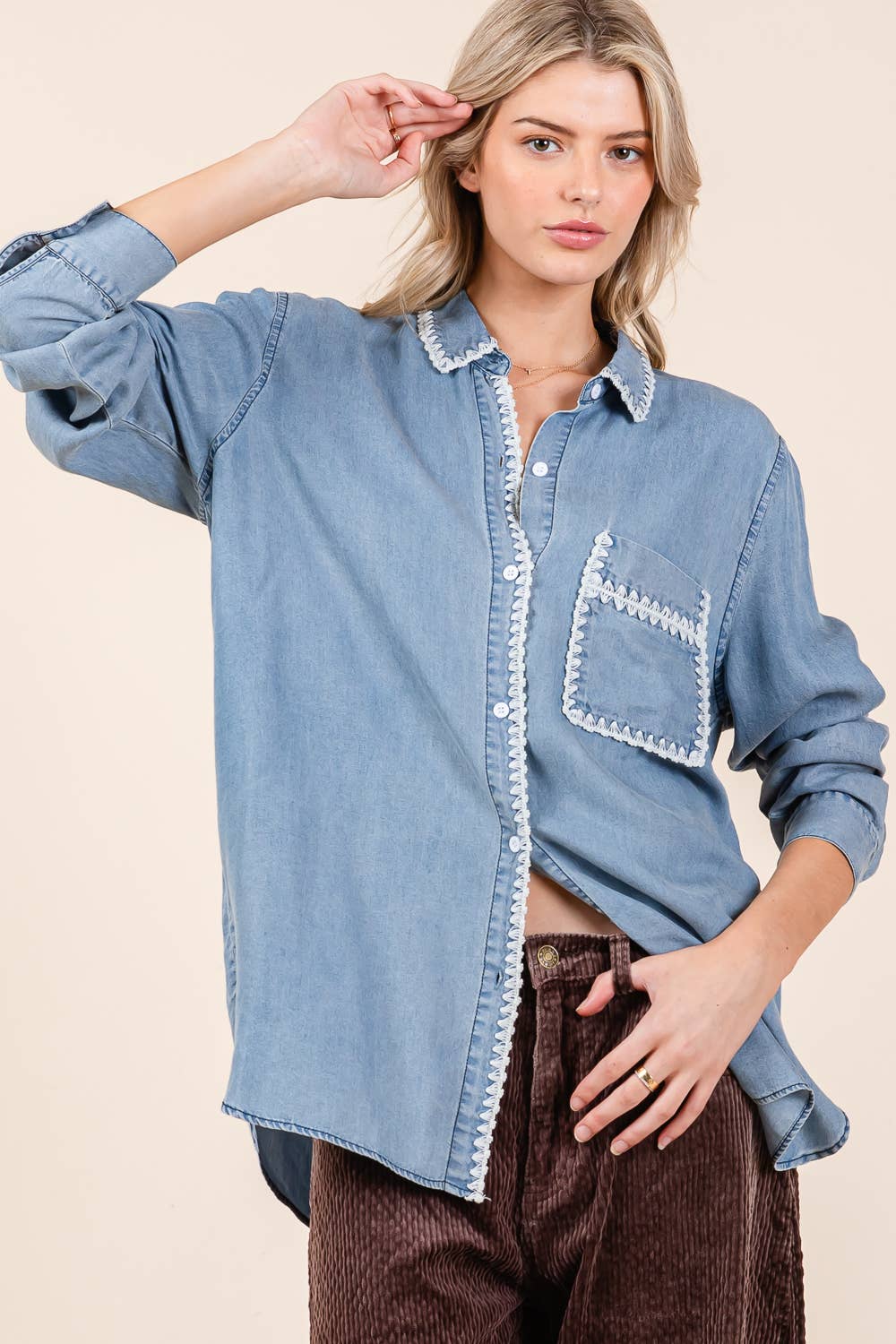 Long Sleeve Denim Shirt FINAL SALE