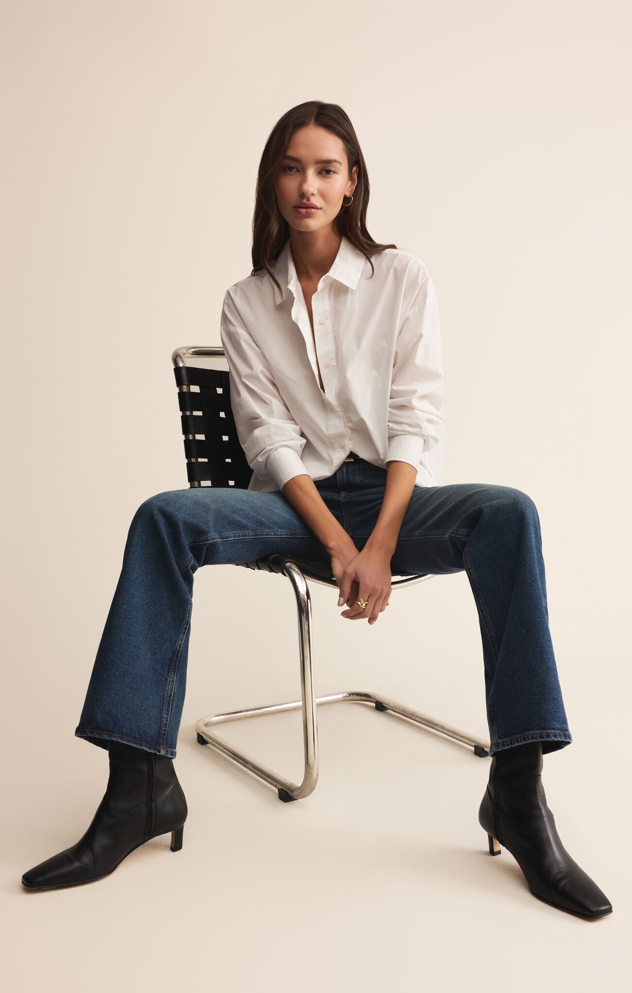 Elevated poplin shirt white