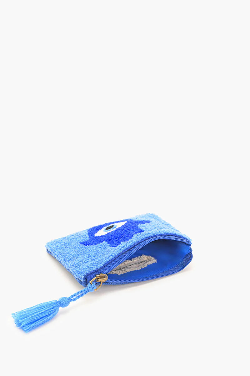 Blue Hamsa mini pouch