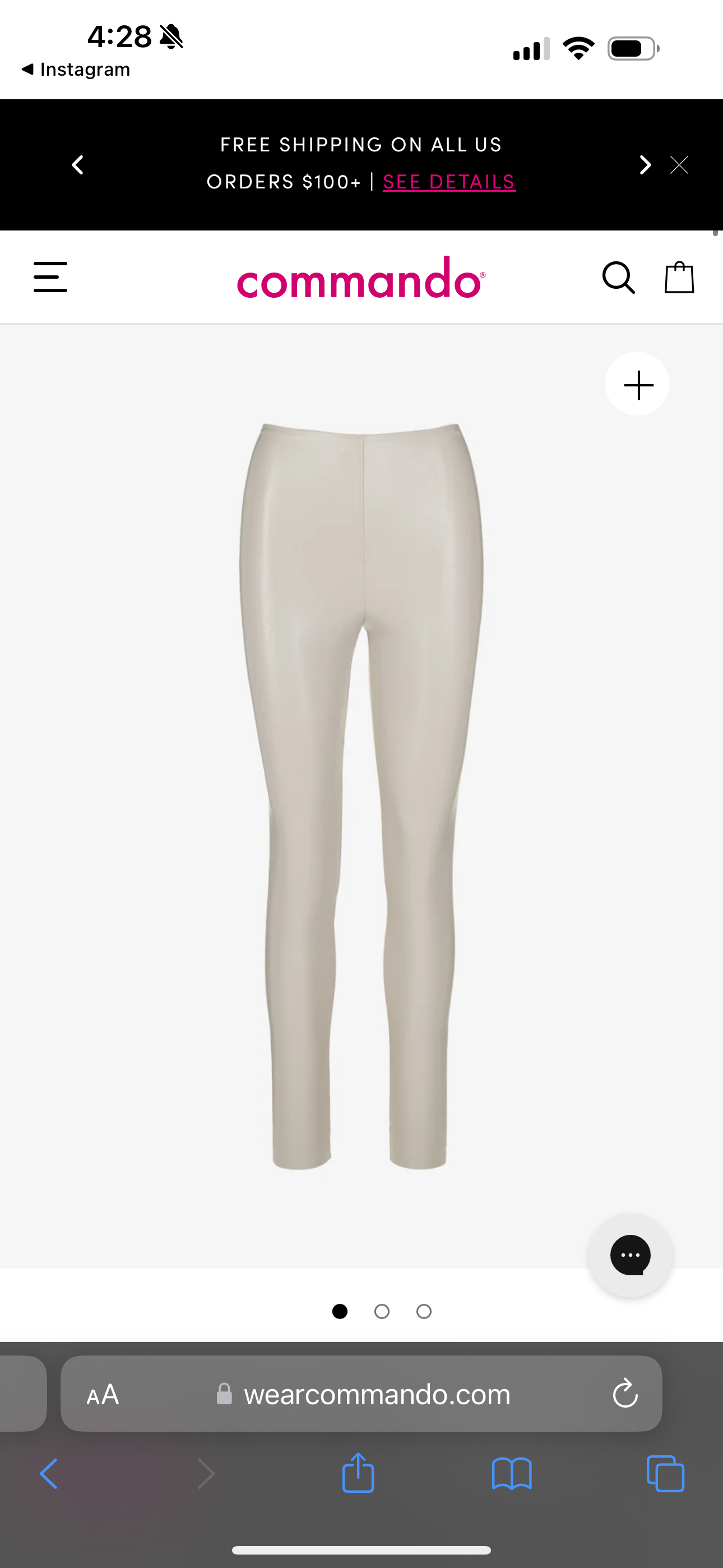 COMMANDO Faux leather legging porcelain FINAL SALE