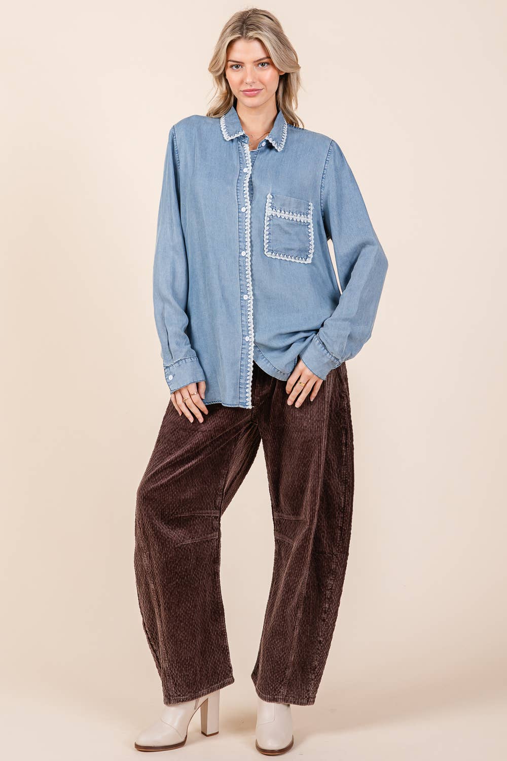 Long Sleeve Denim Shirt FINAL SALE