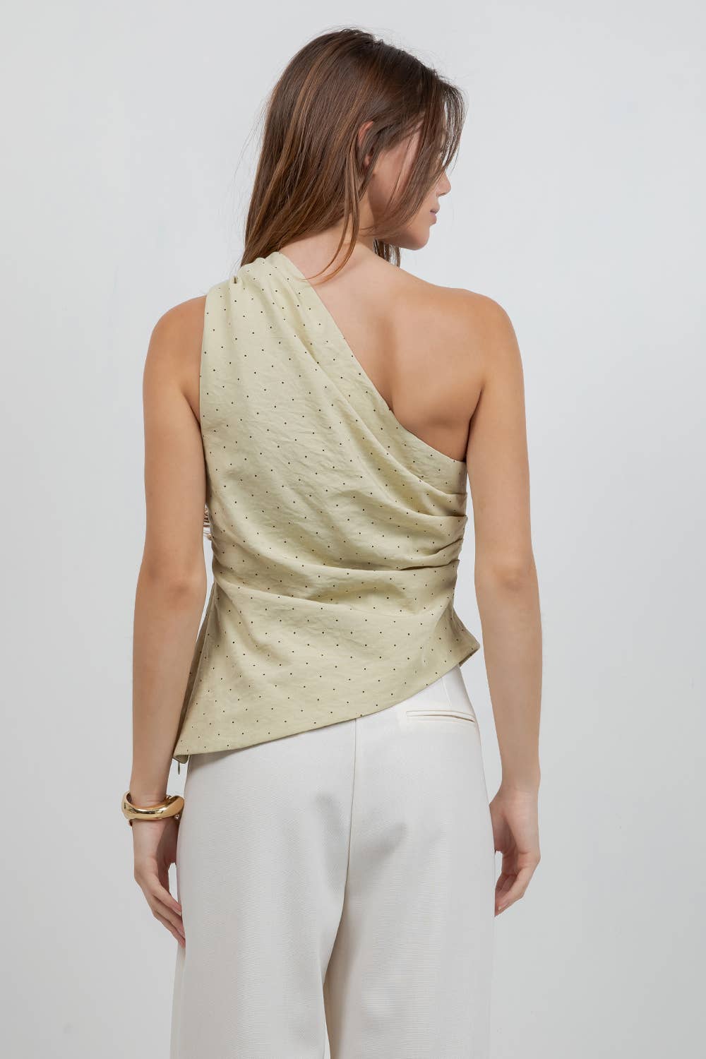 ILLY ONE SHOULDER POLKA DOT TOP