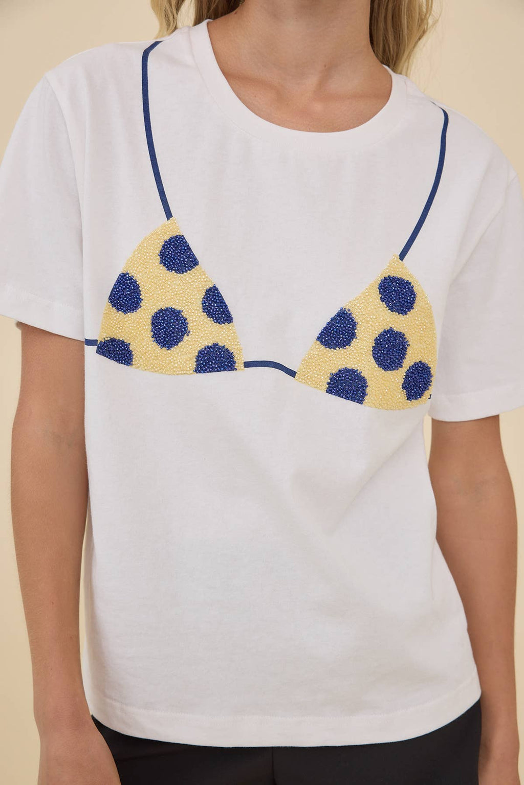 Caviar Bead Polka Dot Bra Graphic Tee