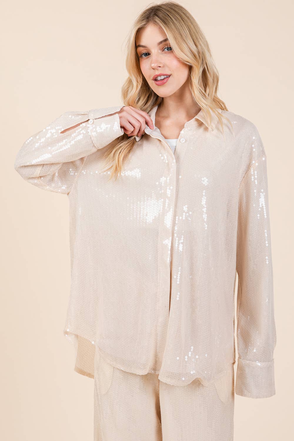 Sequined Oversized Shirt