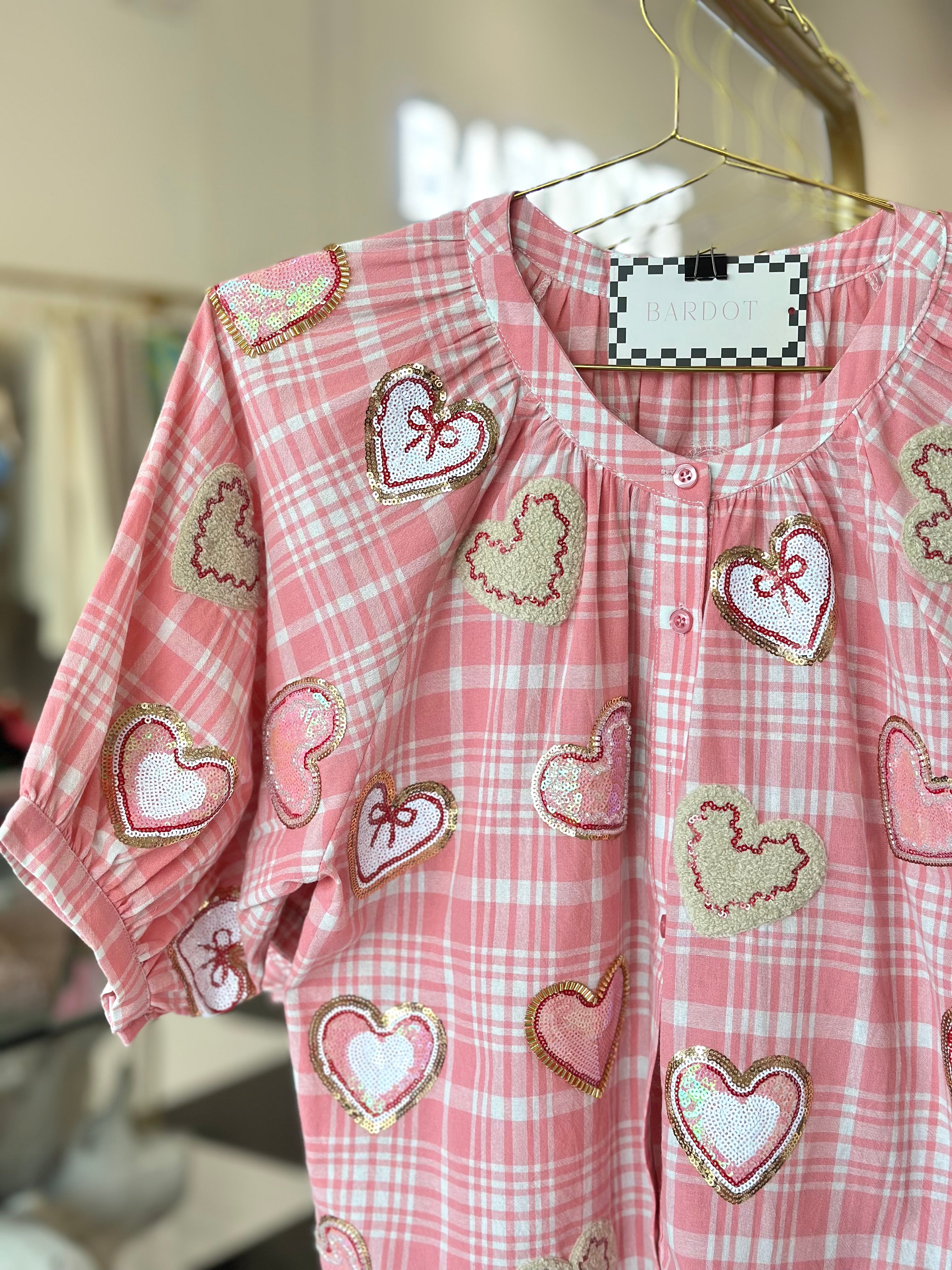 Heart cookies button up top