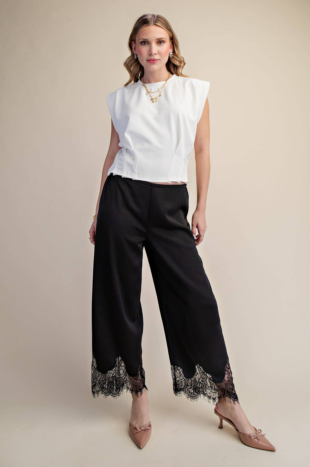 Marcia Lace Trim Pants