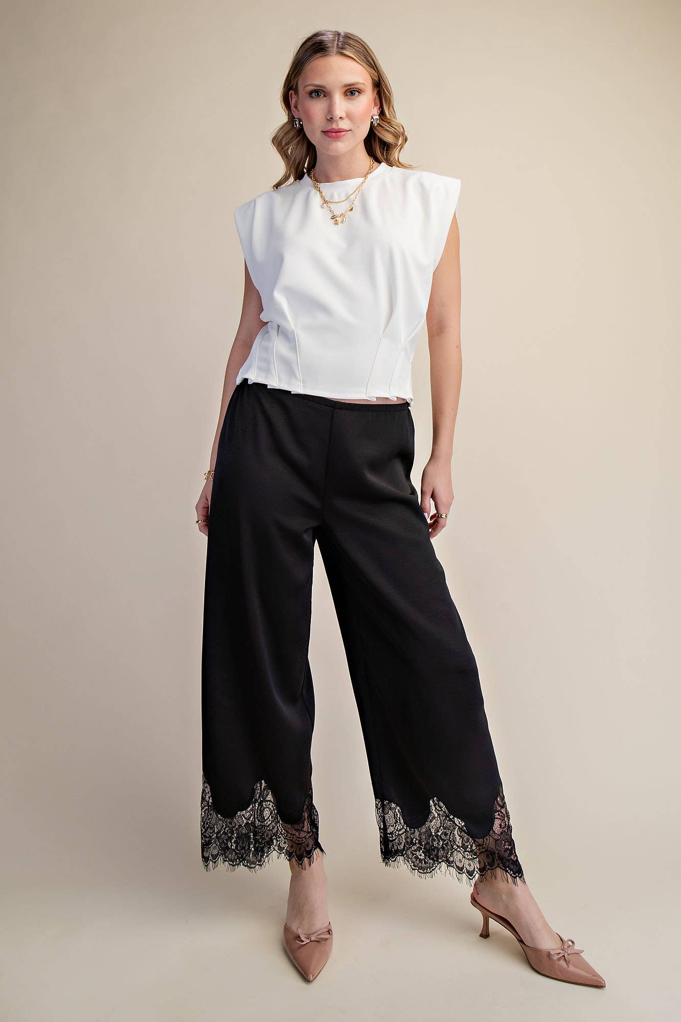 Marcia Lace Trim Pants