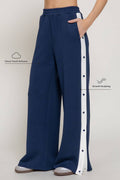 Soft Modal Scuba Side Contrasting Panels Straight Pants