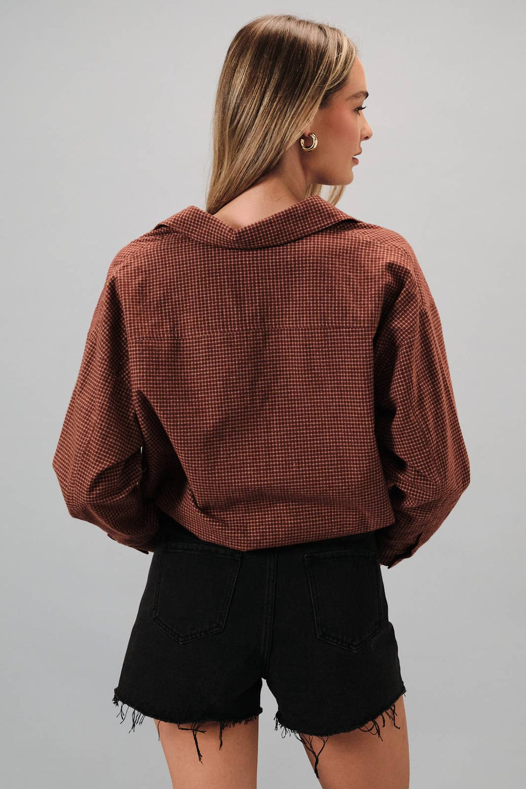 MERIDA PLAID SHIRT WITH DRAW STRING HEM