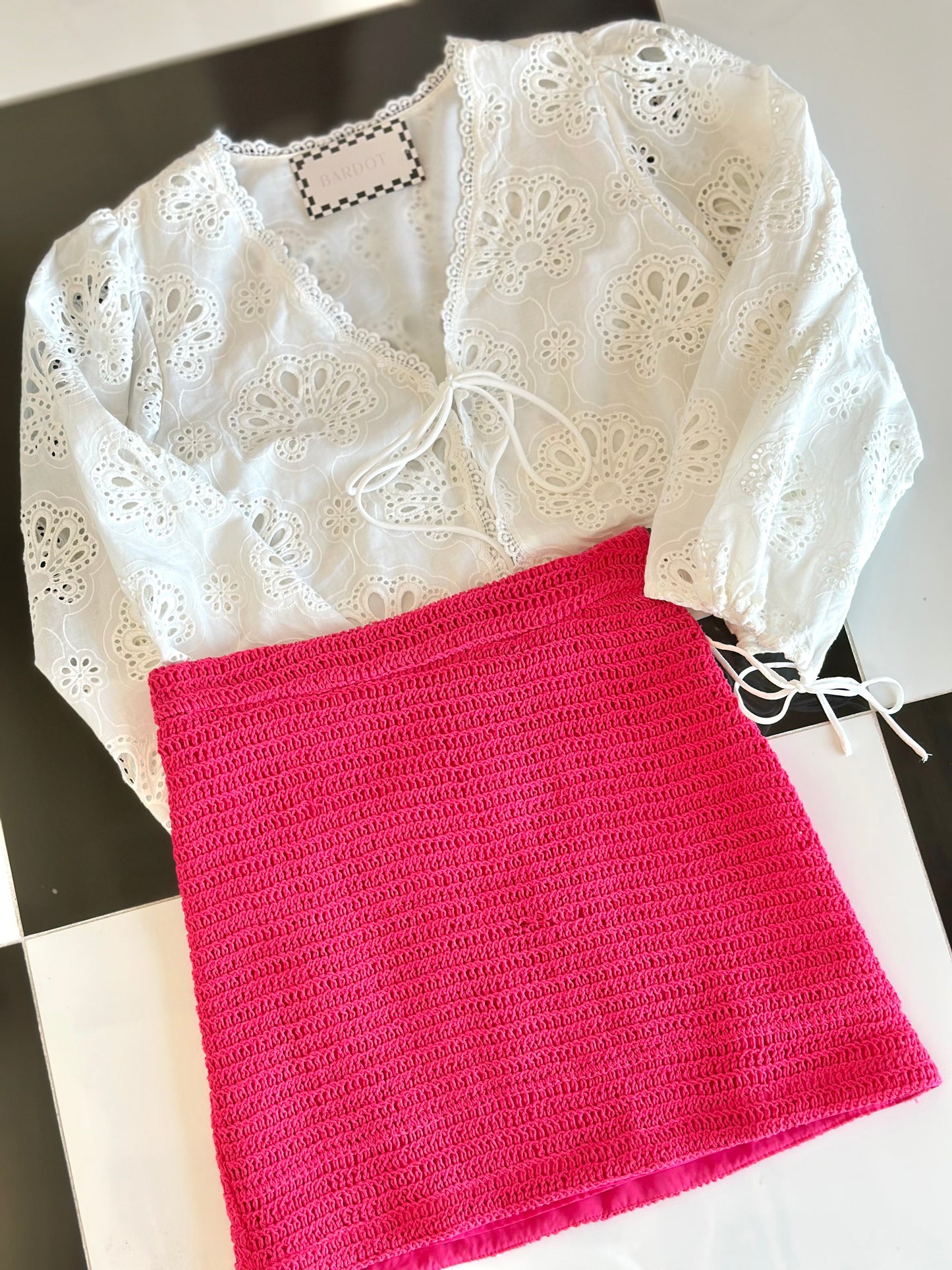 Crochet knit skirt