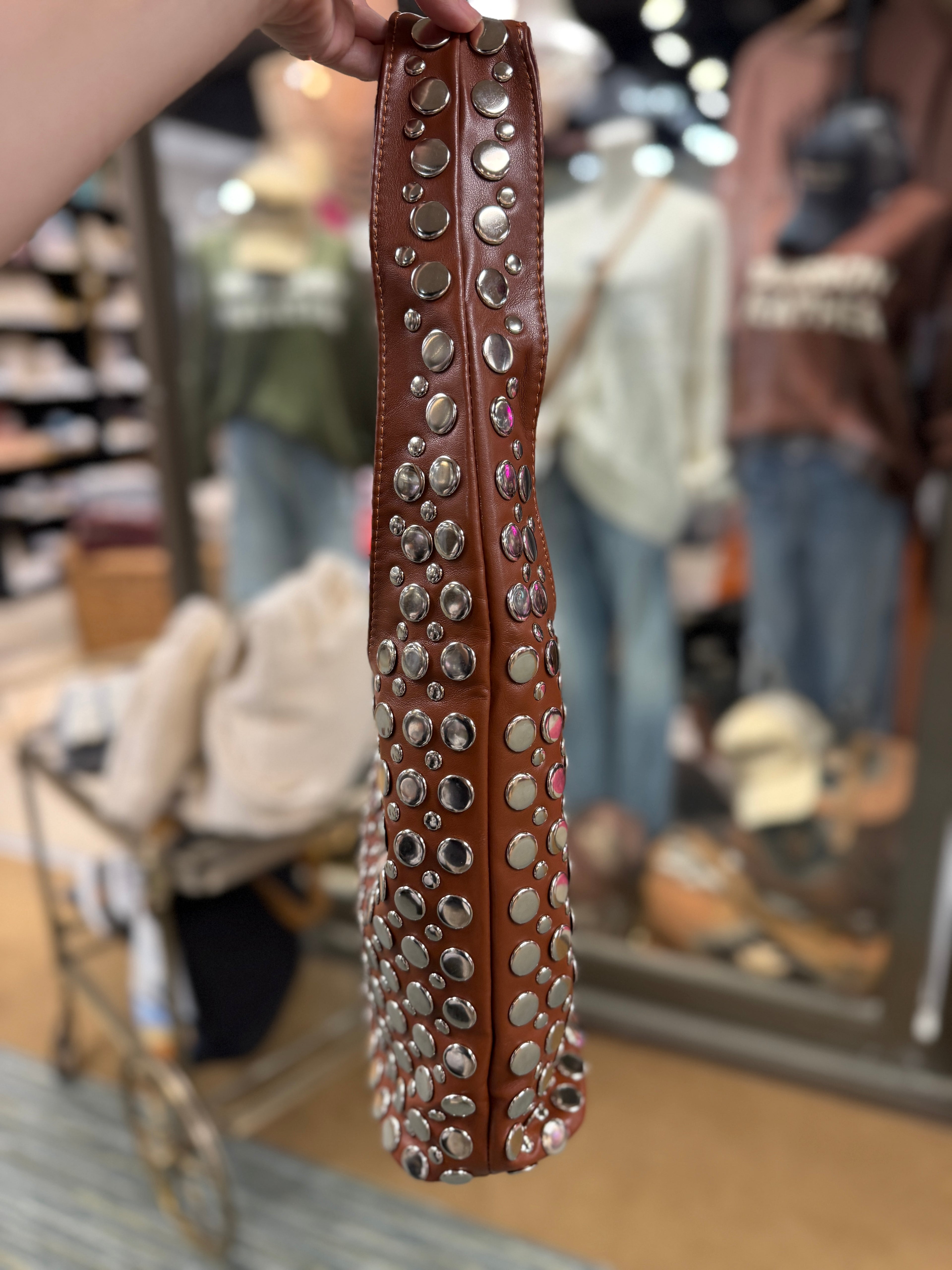 Brown studded purse
