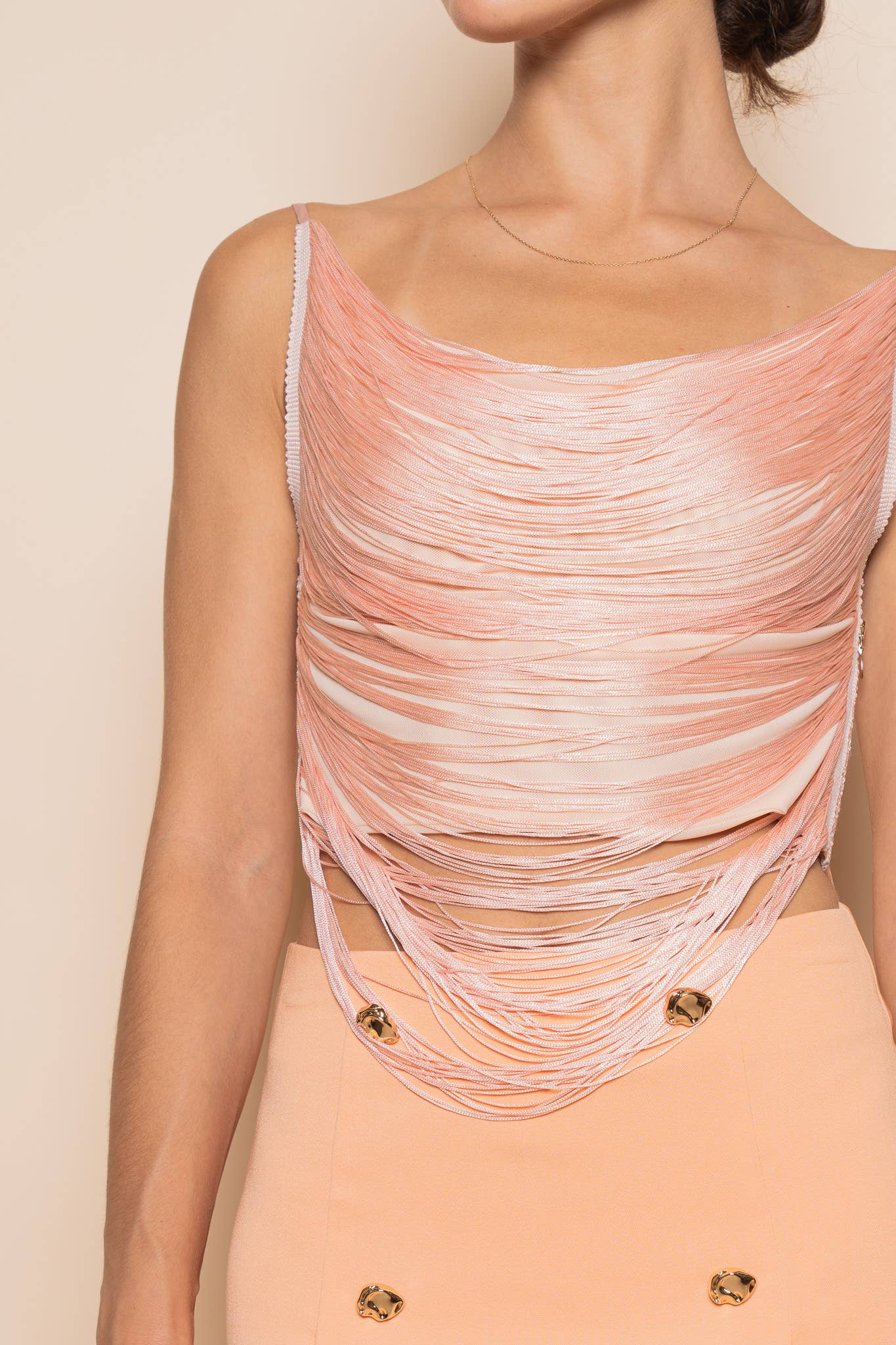CAMERON FRINGE DETAIL SPG STRAP TOP