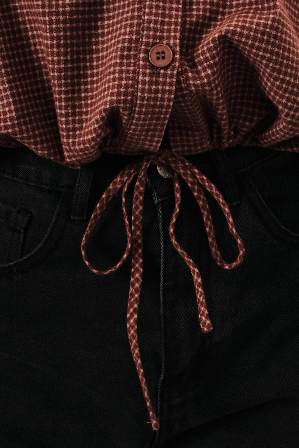 MERIDA PLAID SHIRT WITH DRAW STRING HEM