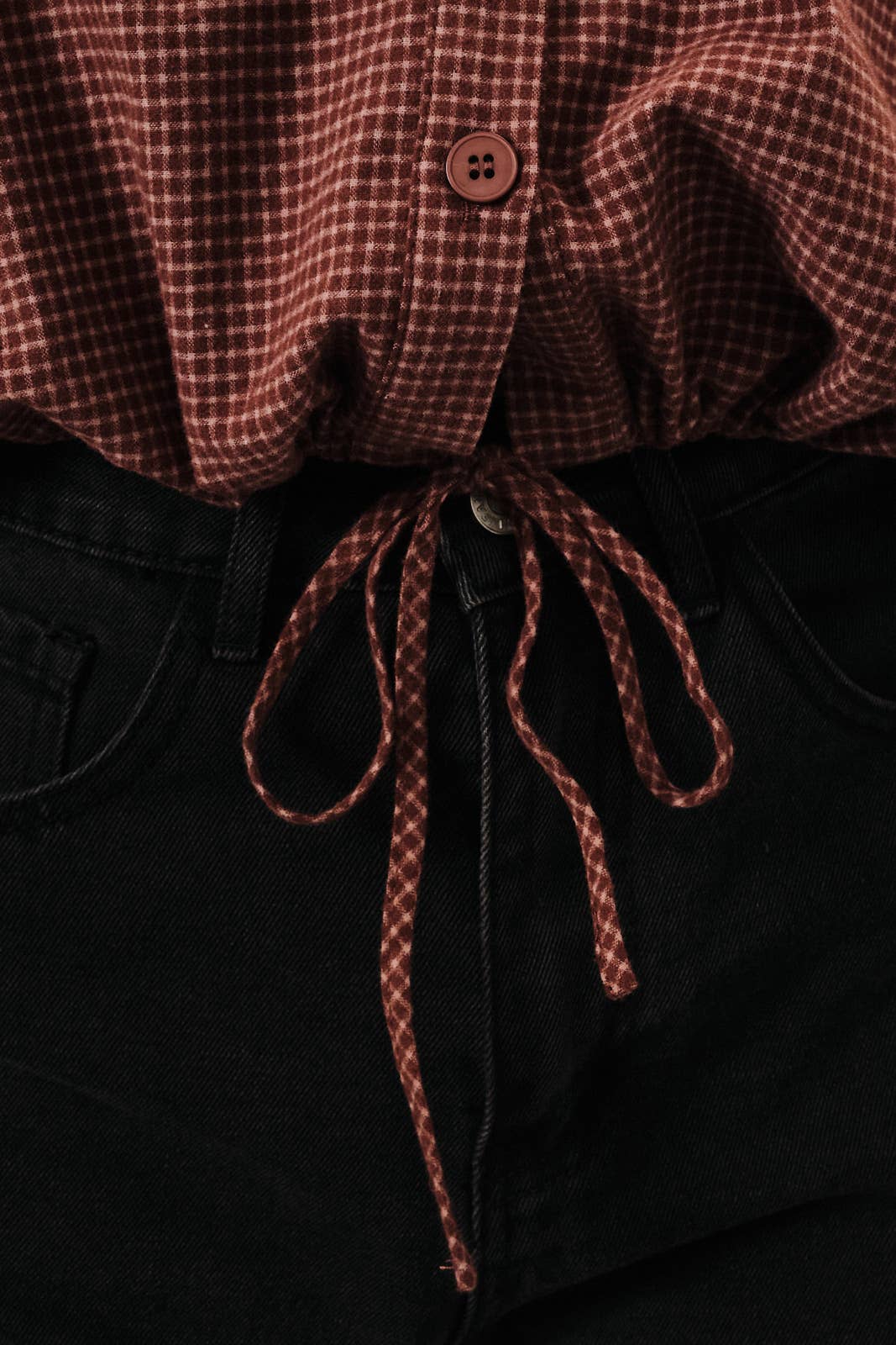 MERIDA PLAID SHIRT WITH DRAW STRING HEM