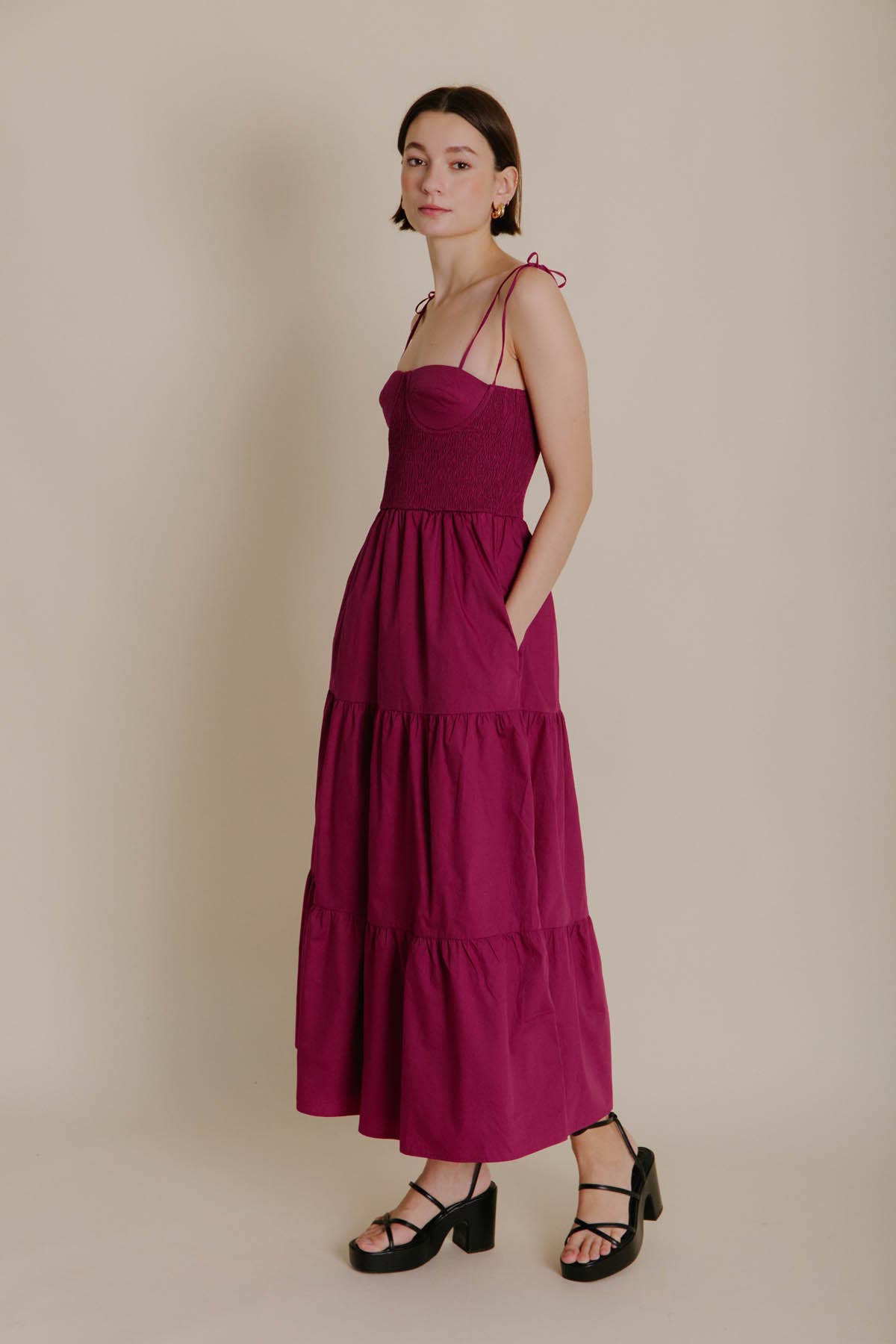 Bordeaux maxi dress