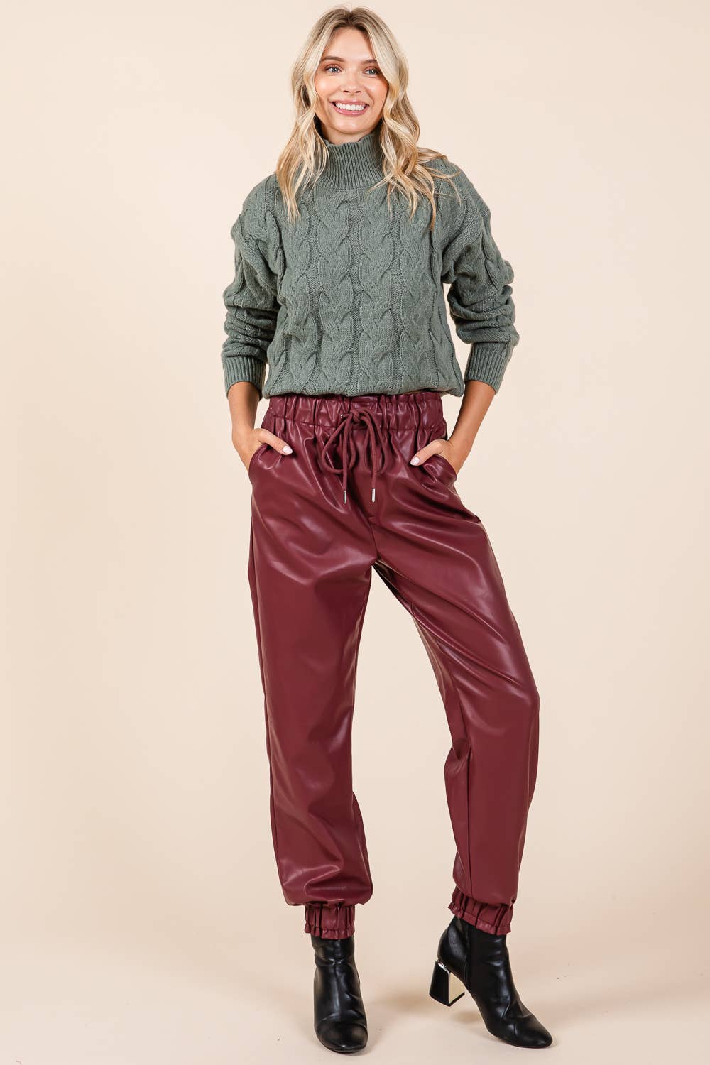 Faux Leather Jogger Pants FINAL SALE