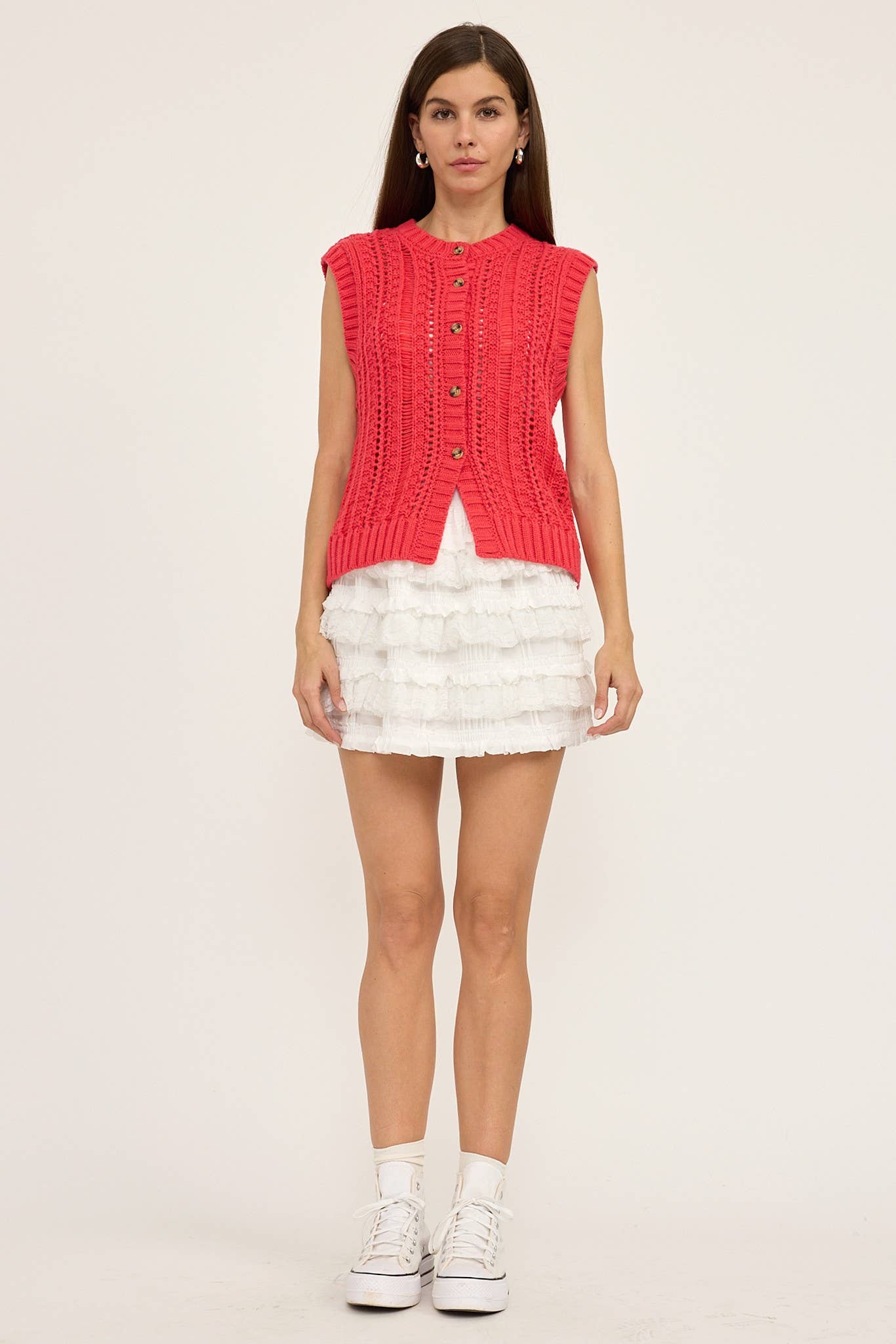 SLEEVELESS SWEATER CARDIGAN
