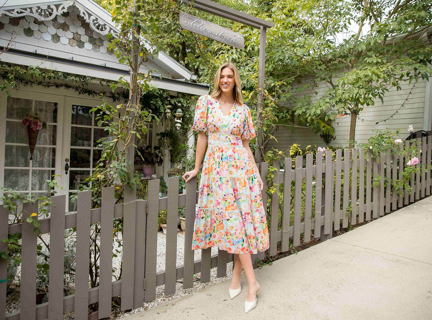 Floral Puff Sleeve Tiered Dress FINAL SALE