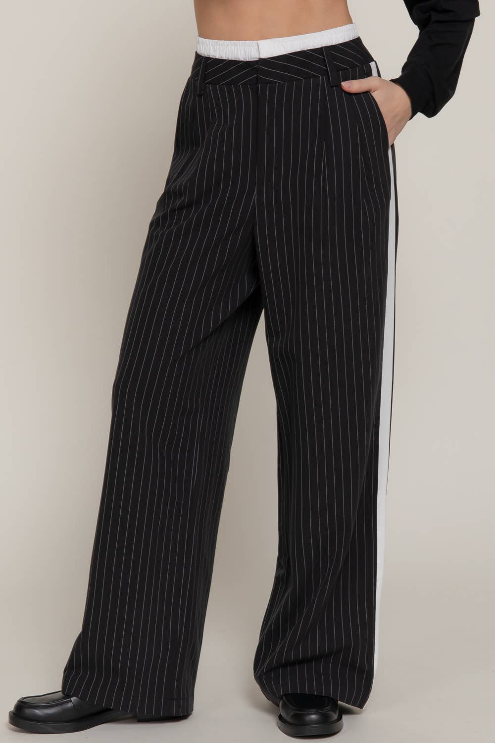 Side Stripe Detail Y/D Stripe Long Pants