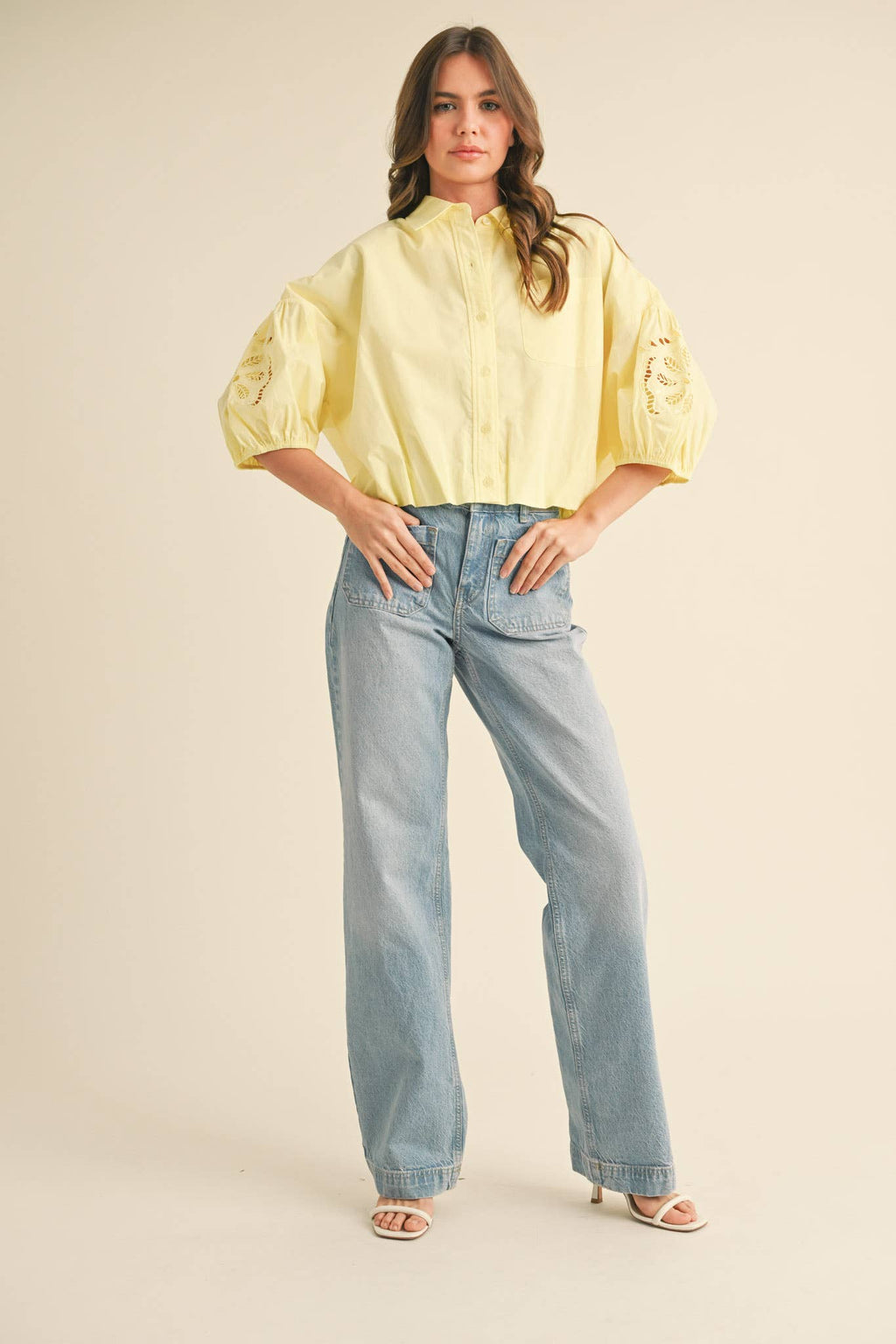 CATERINA BUBBLE SLEEVE TOP