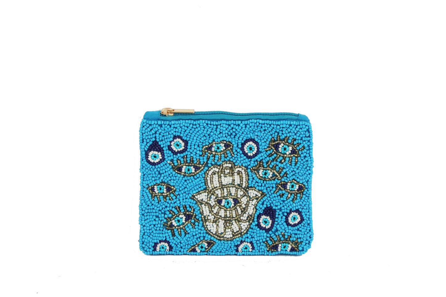 Ladies Fully Beaded HAMSA EVILEYE Theme Coin Purse