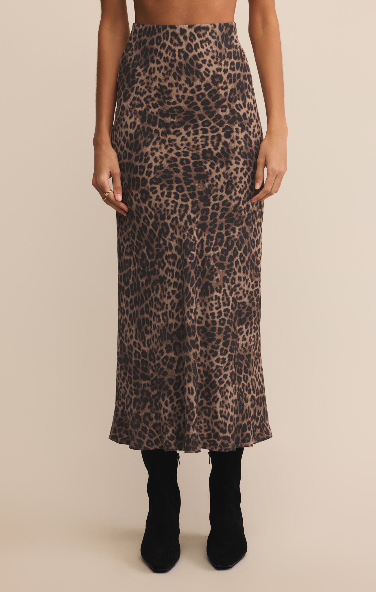 Izabel leopard skirt desert tan