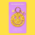 Keychain - Smiley - Gold Confetti