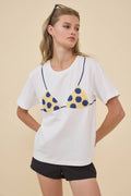 Caviar Bead Polka Dot Bra Graphic Tee