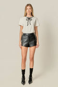 Iris Beaded Bow T-Shirt