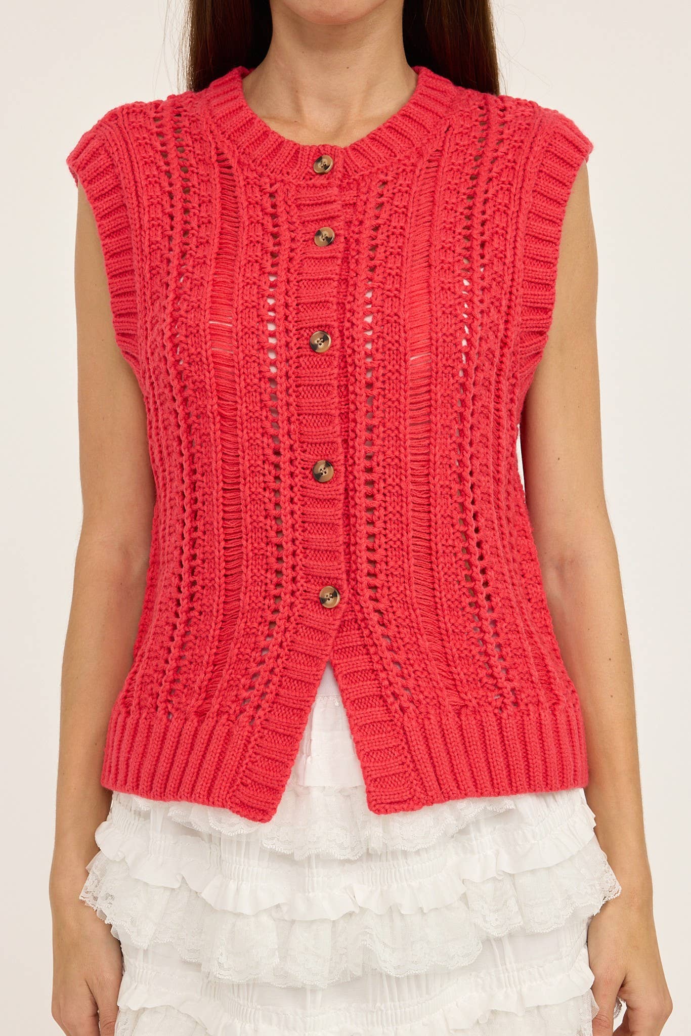 SLEEVELESS SWEATER CARDIGAN