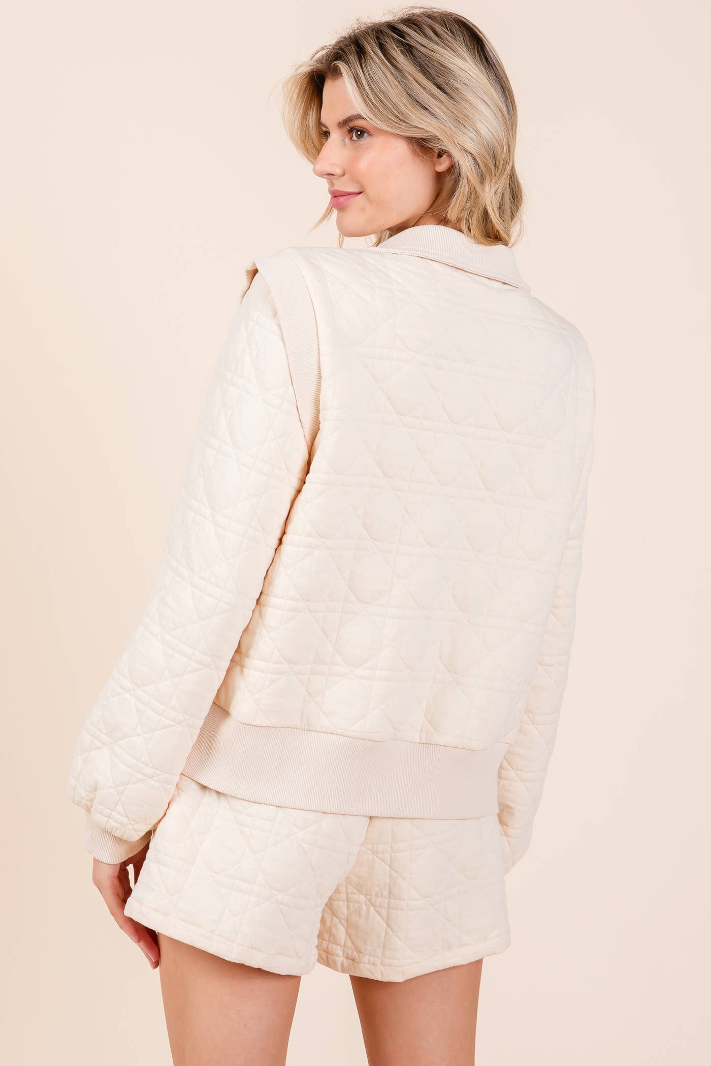 2-Piece Quilted Knit Lounge Set