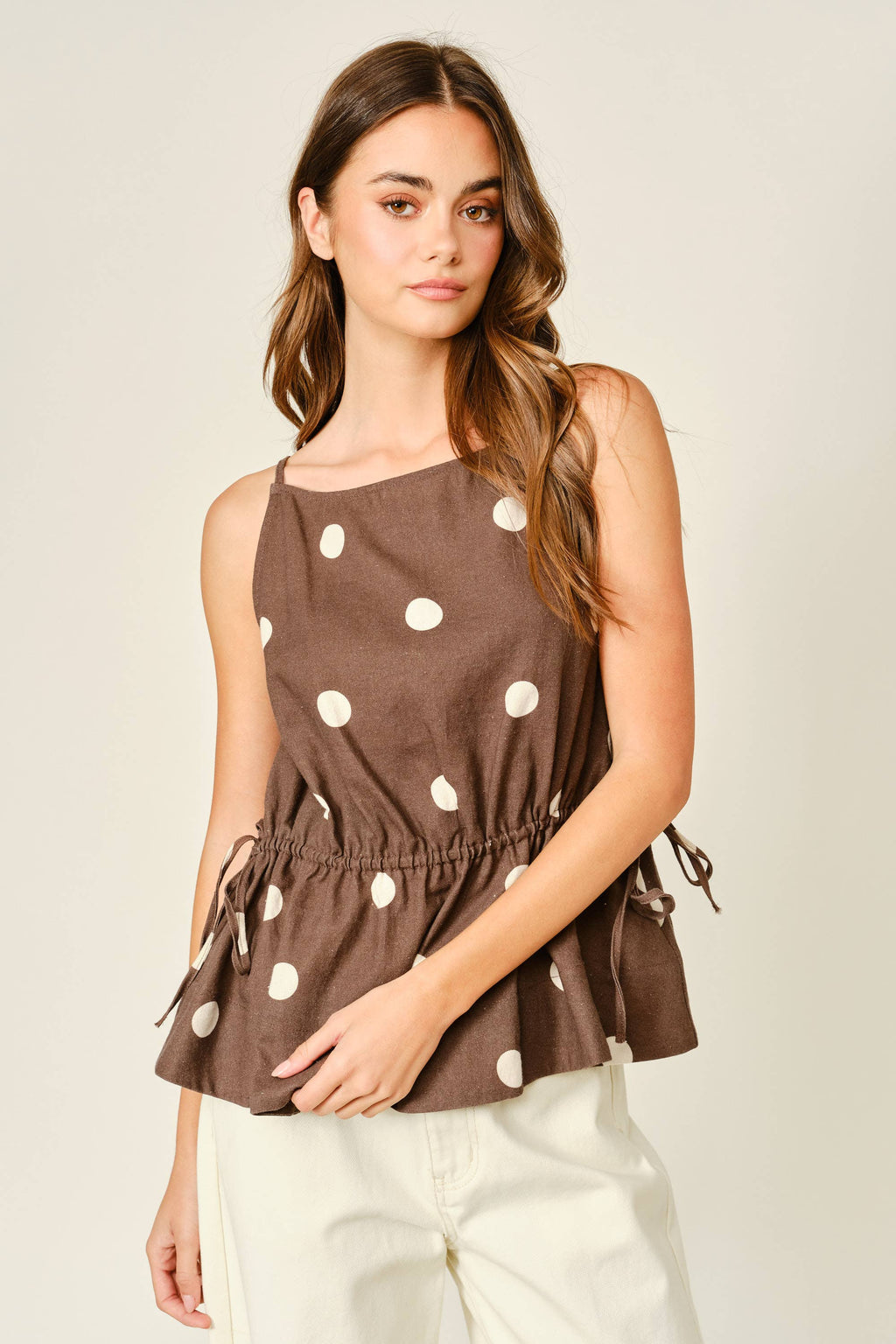 LILY POLKA DOT BABYDOLL WAIST TOP