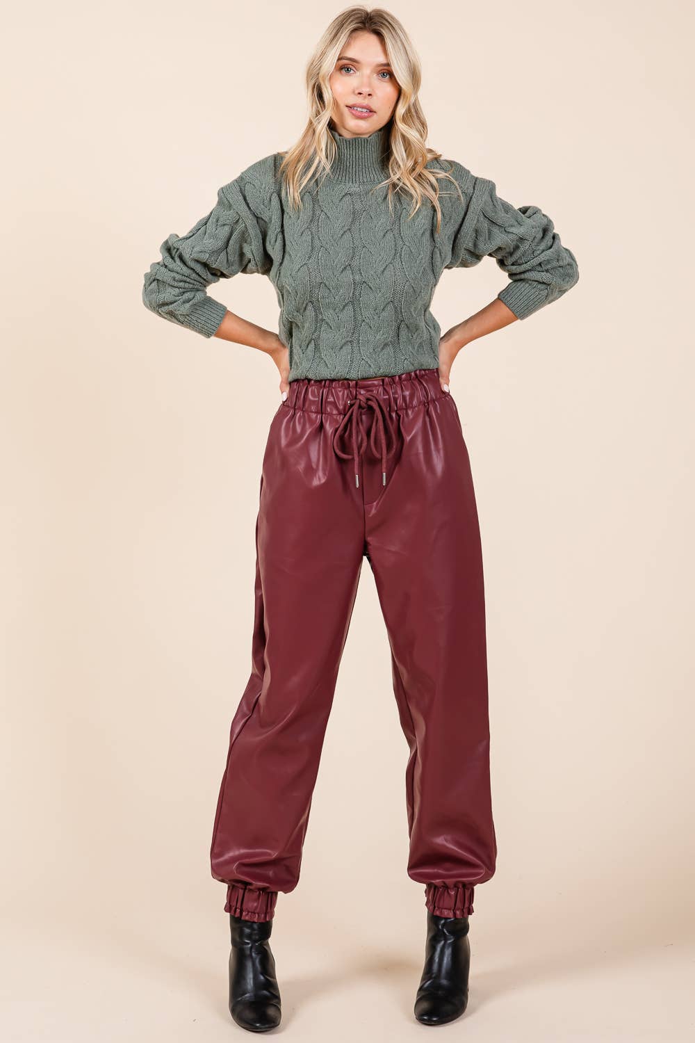 Faux Leather Jogger Pants FINAL SALE