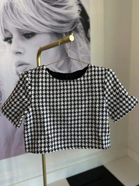 Black tweed Nina top FINAL SALE