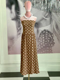 VIVIAN POLKA DOT STRAPLESS MIDI DRESS