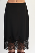 Melissa Scalloped Lace Hem Flowy Woven Midi Skirt