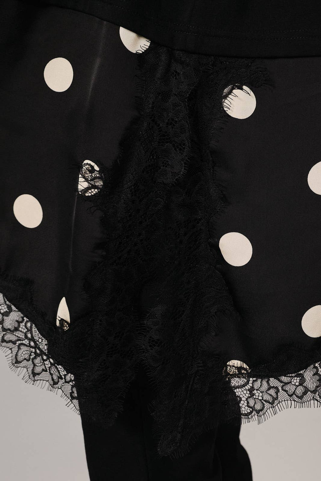 REMY OVERSIZED SATIN & LACE HEM TOP