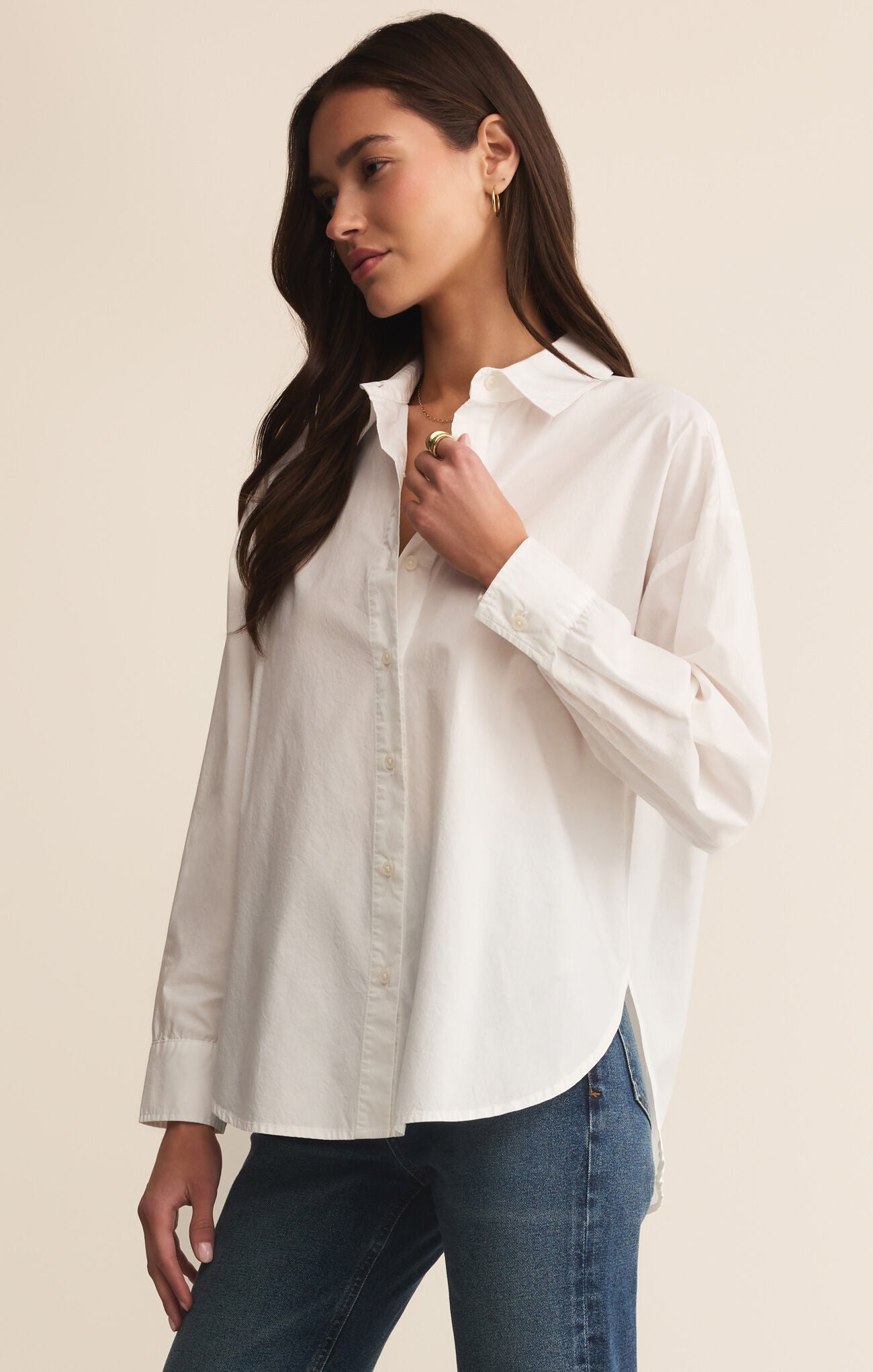 Elevated poplin shirt white