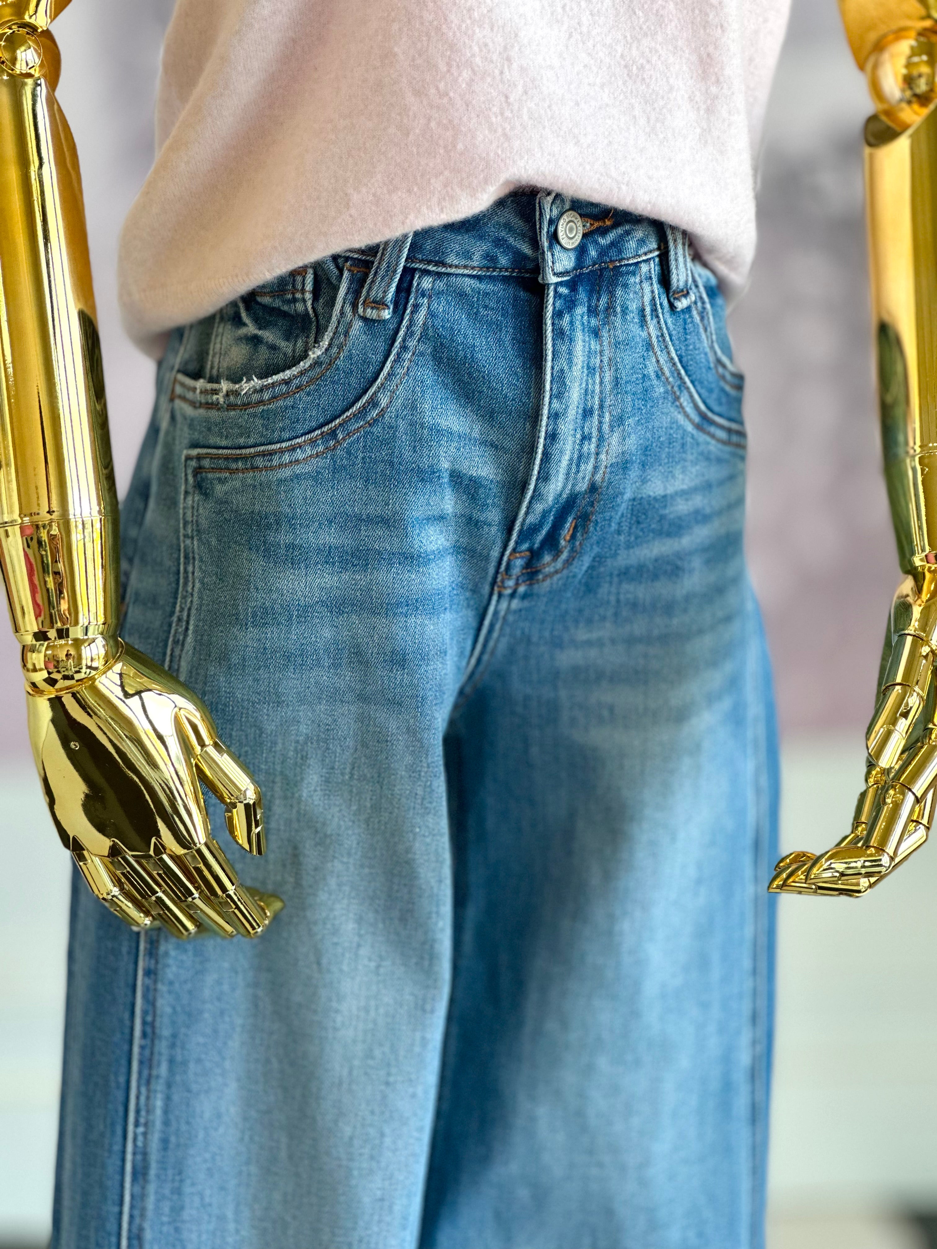 Olivia blue wash cuffed denim