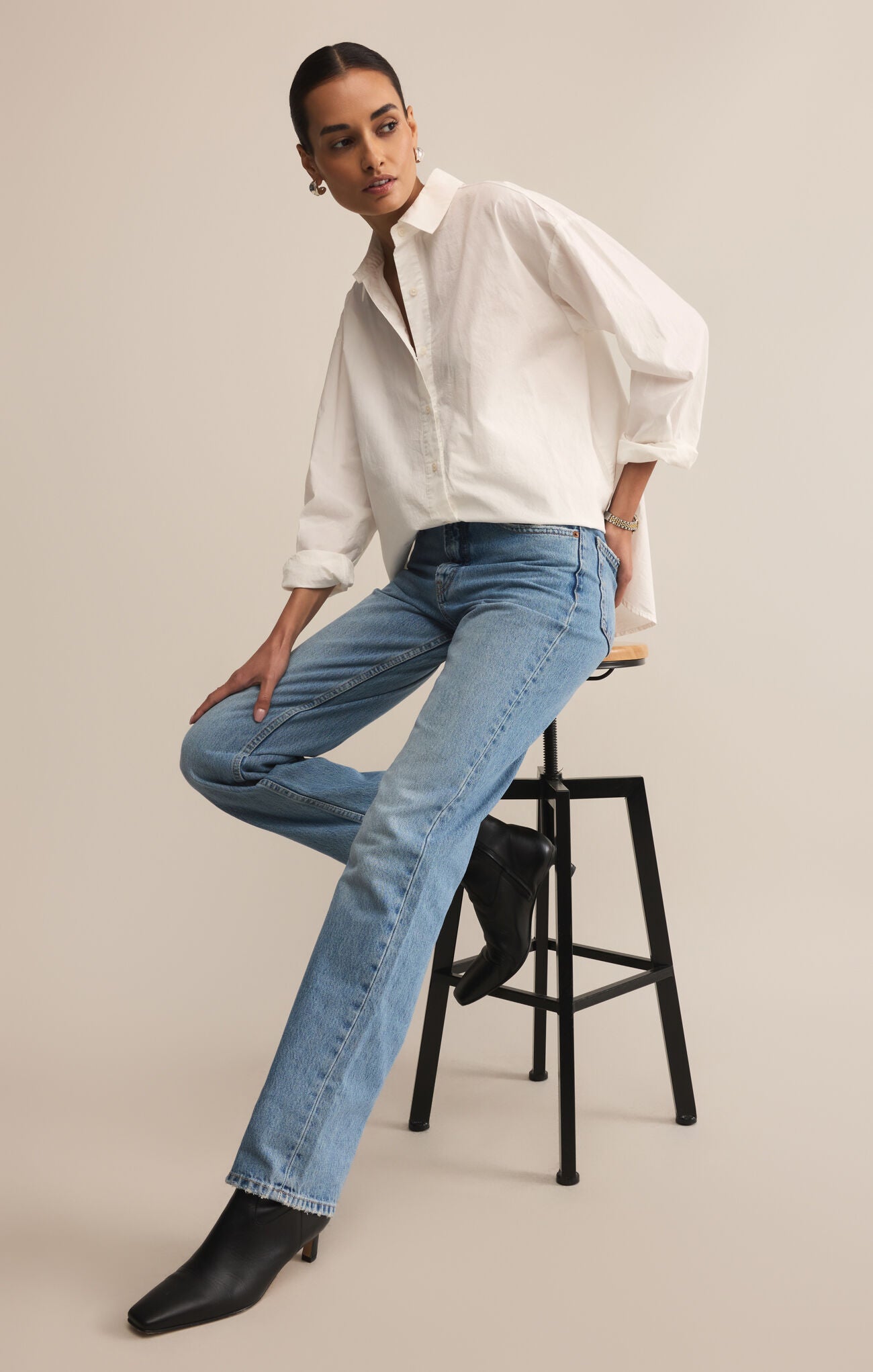 Elevated poplin shirt white