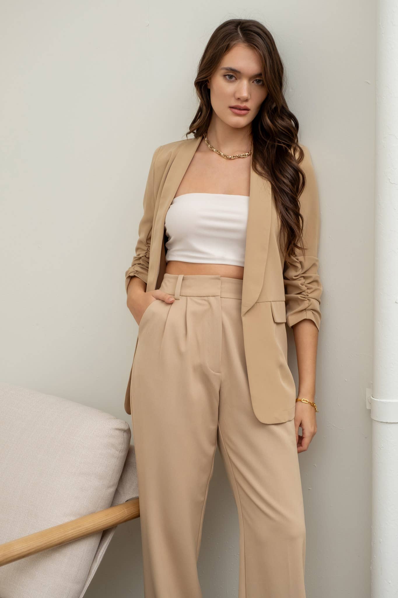 RUCHED BLAZER