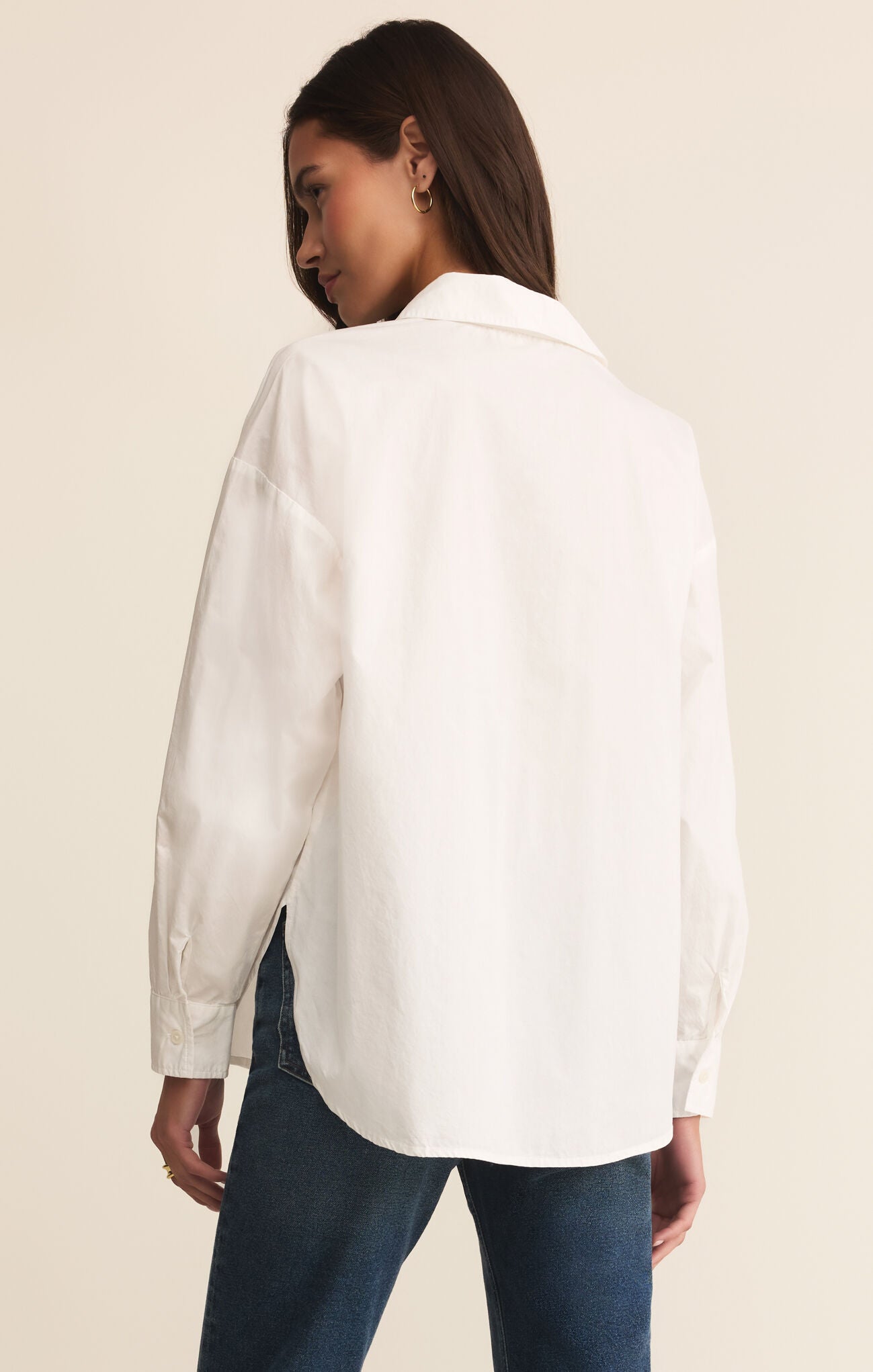 Elevated poplin shirt white