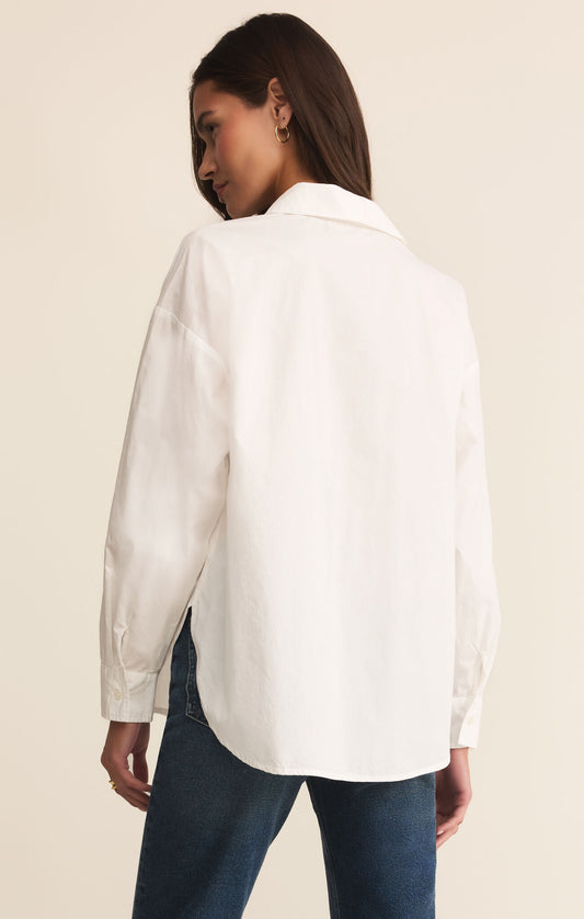 Elevated poplin shirt white