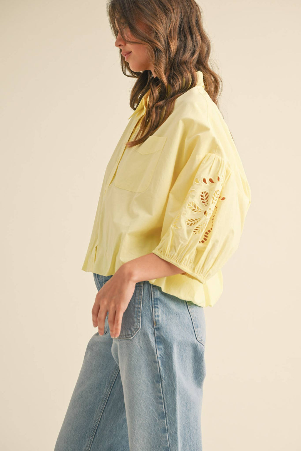 CATERINA BUBBLE SLEEVE TOP