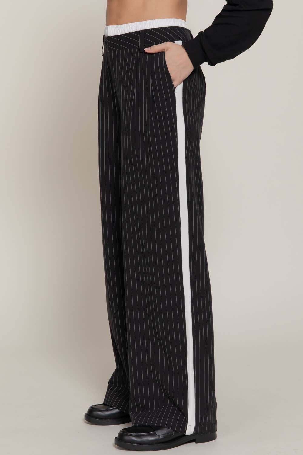 Side Stripe Detail Y/D Stripe Long Pants