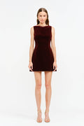 Carmine Burgundy Velvet Dress