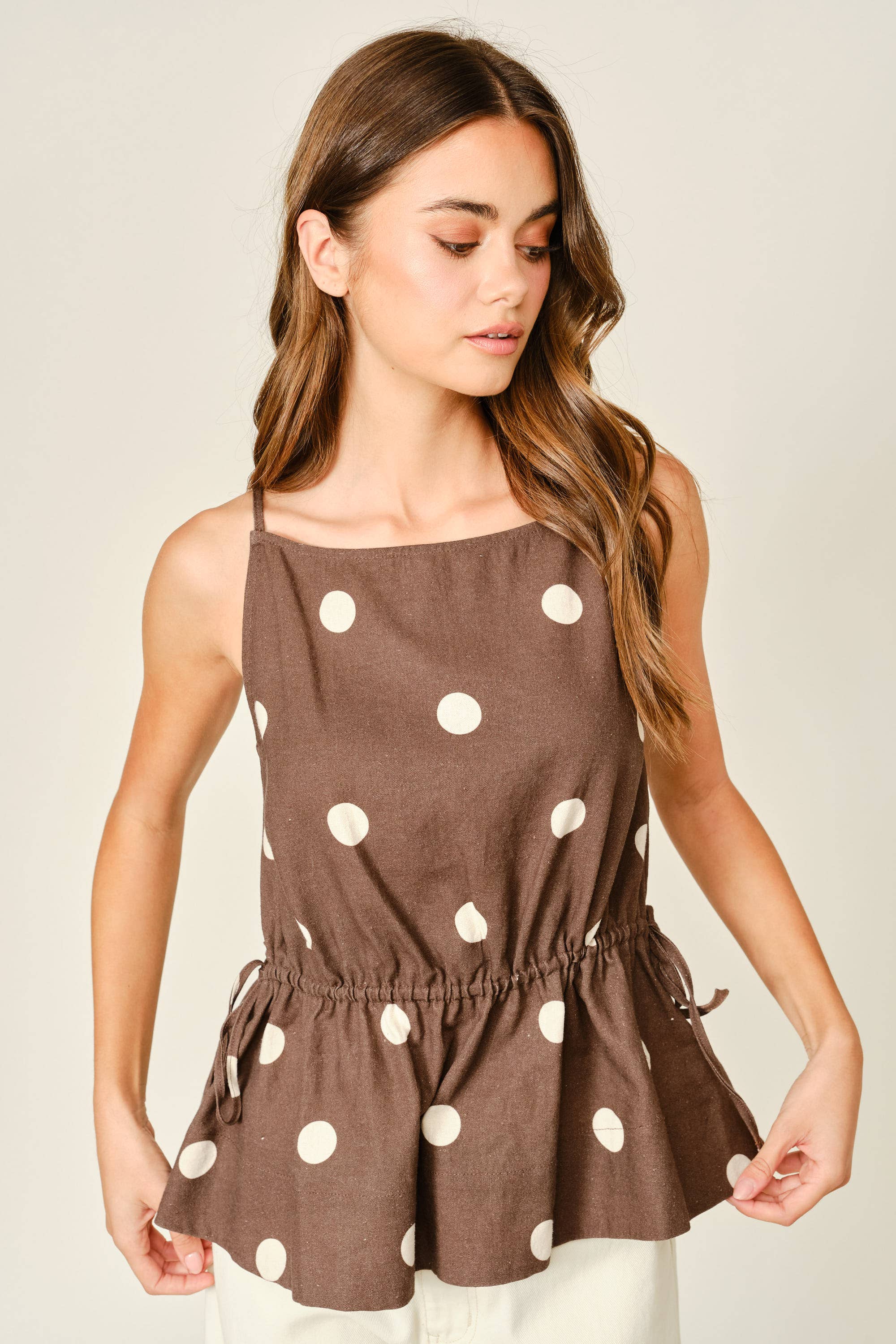 LILY POLKA DOT BABYDOLL WAIST TOP